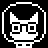 Current glasses cat with a two-block bridge
